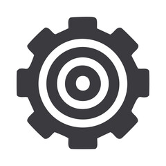 Gear icon vector, settings solid symbol, pictogram isolated on white.