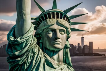 Obraz premium statue of liberty city