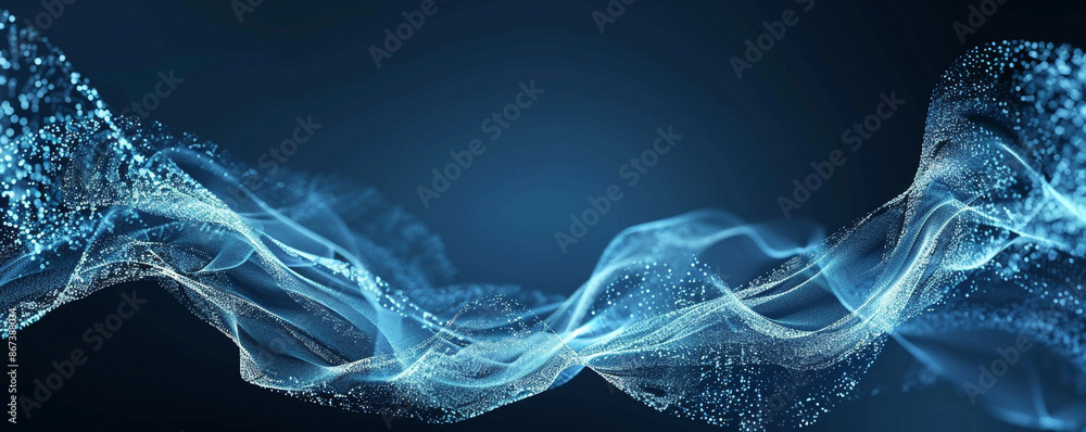Poster the abstract wave is created in the form of a frame. presentation template for science and technolog