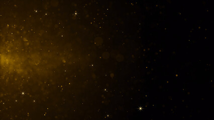 Fototapeta premium Gold particles golden dust bokeh event awards trailer titles cinematic concert openers luxury celebration background