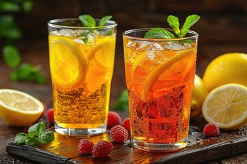 Fototapeta premium summer fruits ice drink professional photography