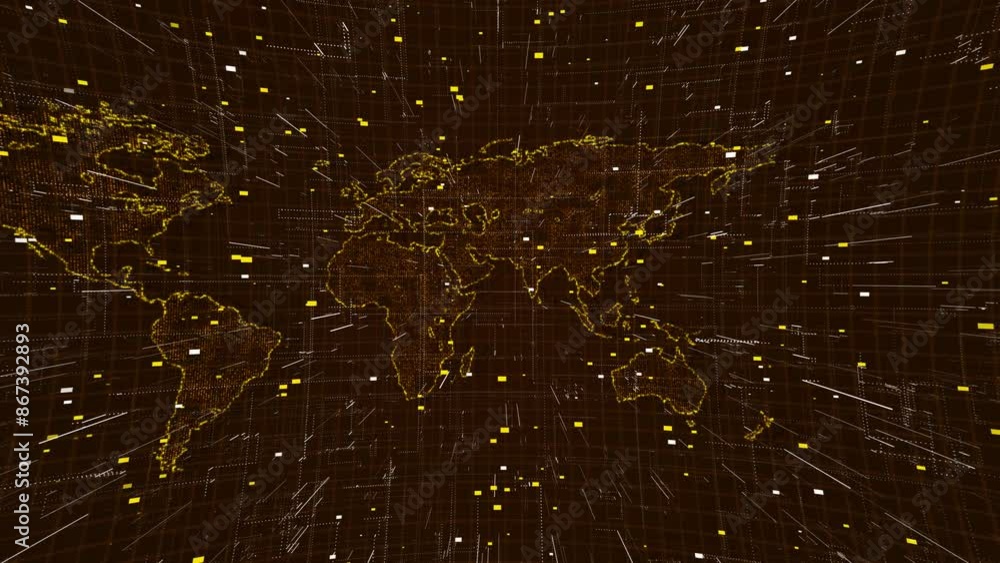 Poster global world network earth cryptocurrency blockchain iot. map point network planet earth finance, io