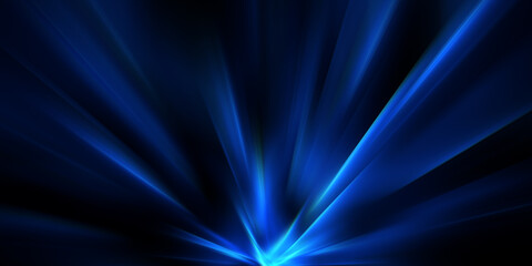 Obraz premium Abstract surface of blur radial zoom in dark blue and light blue tones on black background. Abstract background with radial, diverging, converging lines