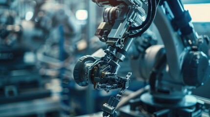 Fototapeta premium Industrial machinery in a busy factory environment