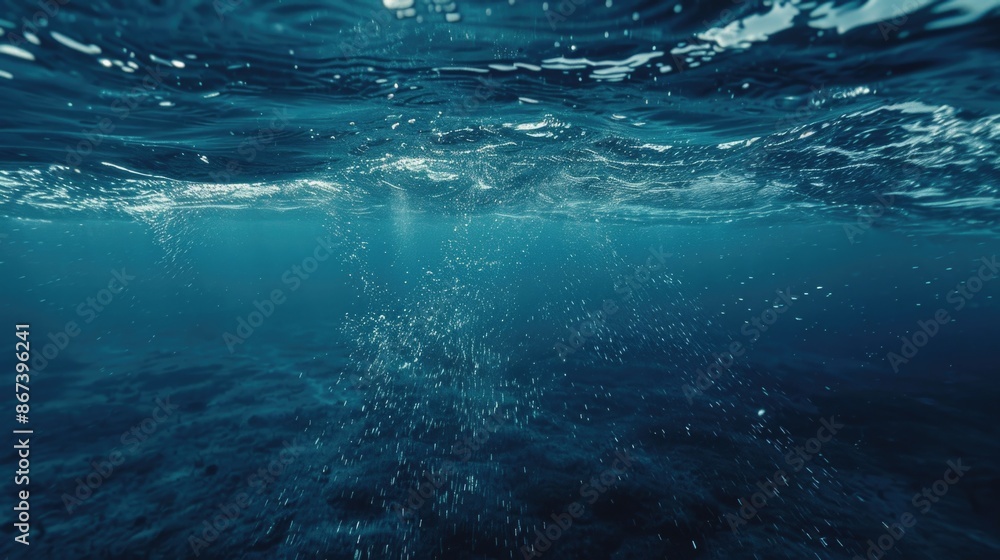 Poster bubbles rising from the surface of a large body of water, creating a frothy texture