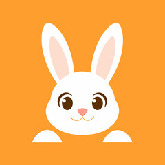Illustration of a Cute Easter Bunny Rabbit Frame Peeking vector