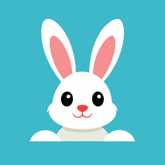 Obraz premium Illustration of a Cute Easter Bunny Rabbit Frame Peeking vector