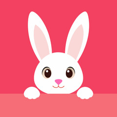 Illustration of a Cute Easter Bunny Rabbit Frame Peeking vector