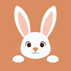 Illustration of a Cute Easter Bunny Rabbit Frame Peeking vector