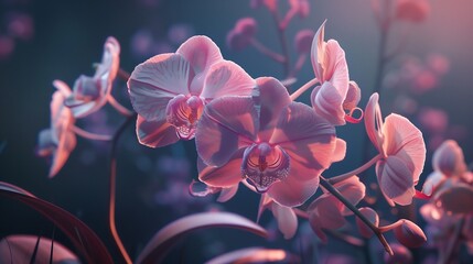 Plakat An elegant orchid in full bloom with intricate petal details.