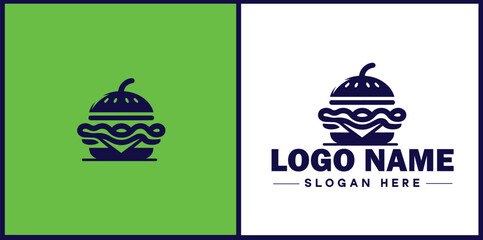 Fototapeta premium Fast food icon Quick-service food Junk food Takeout flat logo sign symbol editable vector