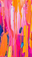 Vibrant abstract painting with colorful drips and splashes, perfect for adding energy and creativity to any space. Bursting with bold modern style, this piece evokes emotion and captivates visually