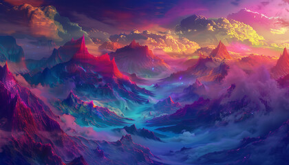 Kaleidoscopic visuals form a fantastical scenery that immerses you in a dreamlike realm, filled with vibrant colors and mesmerizing patterns.