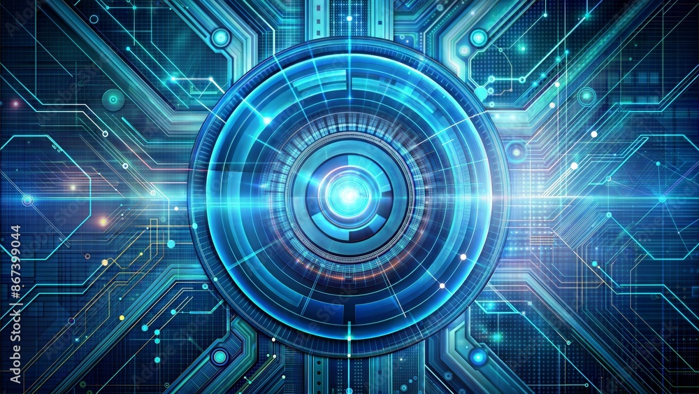 Wall mural cyber circuit future technology concept background