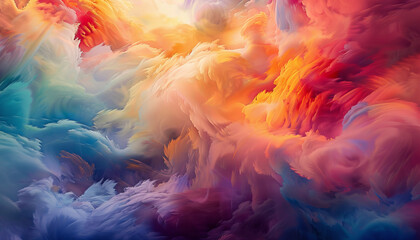 Obraz premium Kaleidoscopic visuals form a fantastical scenery that immerses you in a dreamlike realm, filled with vibrant colors and mesmerizing patterns.