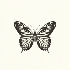Obraz premium Black and White Butterfly Illustration