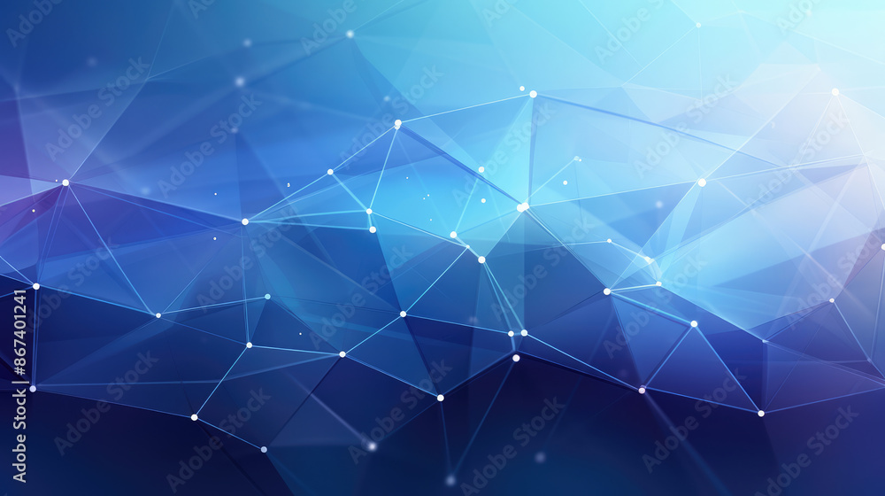 Wall mural abstract background of technology and science. mesh or net and geometric shapes detail. wide panoram
