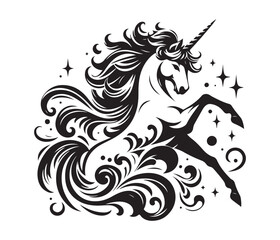 unicorn vector svg animal Graphic resources black color design
