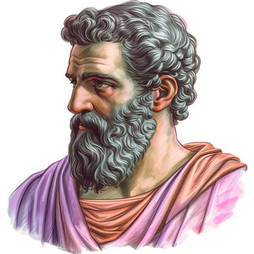 Profile Image of Anaximenes of Miletus Philosopher with PNG Transparent Background
