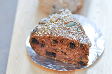 cake ,banana cake or whole grain cake and whole wheat bread or sourdough bread