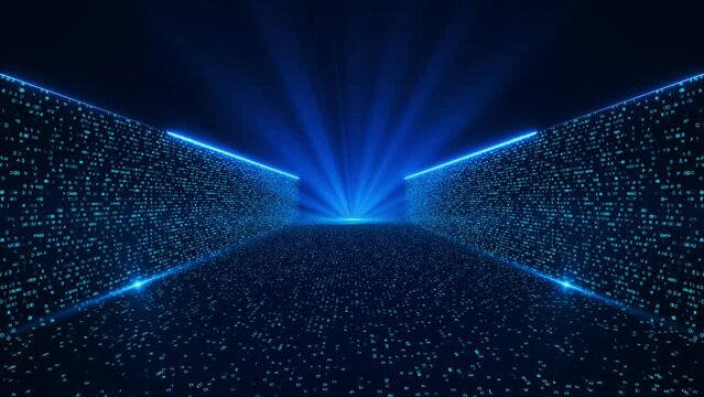 Elegant deep abstract stage background high tech digital product promotion, corporate promotion. product cyberspace stream. party Oscar award ceremony event, 4K 3D. news studio digital promotion