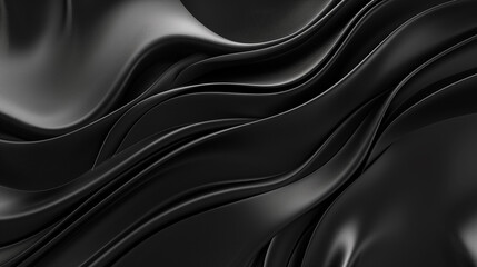 Fototapeta premium 抽象的な黒の3Dの波、背景