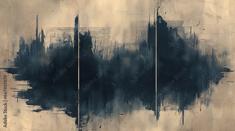 Poster captivating black and white abstract art print with gradient effects for a modern and moody aestheti