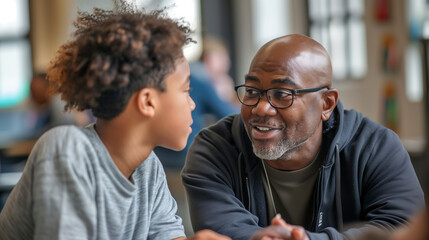 A civil rights leader mentoring young activists, using personal stories and clear guidance to inspire them, civil rights leader, mentoring, young activists, leadership, knowledge,
