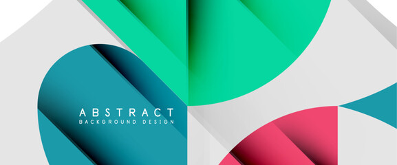 Obraz premium Minimal geometric elements on white. Petals, round triangles, star