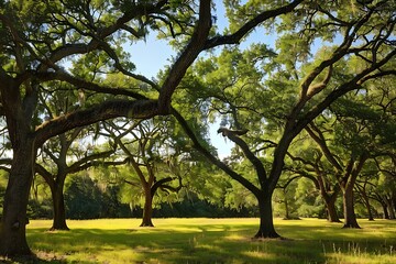 A savannah with trees that have canopies like umbrellas