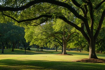 A savannah with trees that have canopies like umbrellas