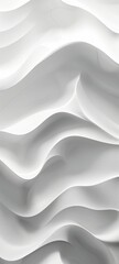 The image displays minimalistic wavy layers in shades of white, forming a smooth and flowing pattern that exudes a sense of softness, serenity, and gentle aesthetics.