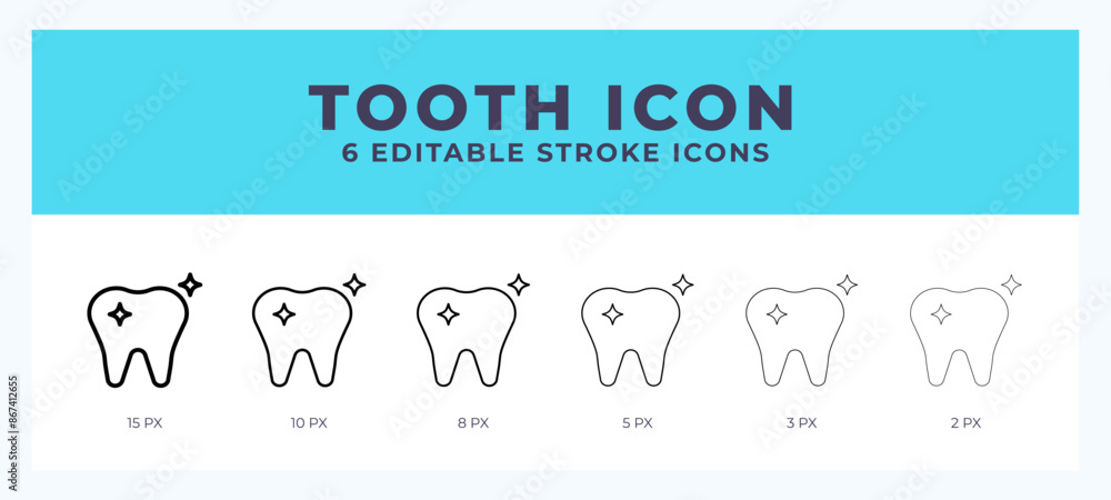 Poster tooth stroke icon for web. mobile apps and ui.
