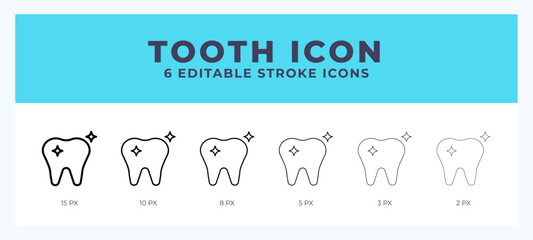 Tooth stroke icon for web. Mobile apps and ui.