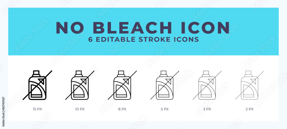 Poster no bleach icon vector for web. and mobile app. editable stroke outline icon.