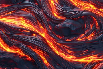 A seamless flow of digital lava, with streams of red and orange intertwining