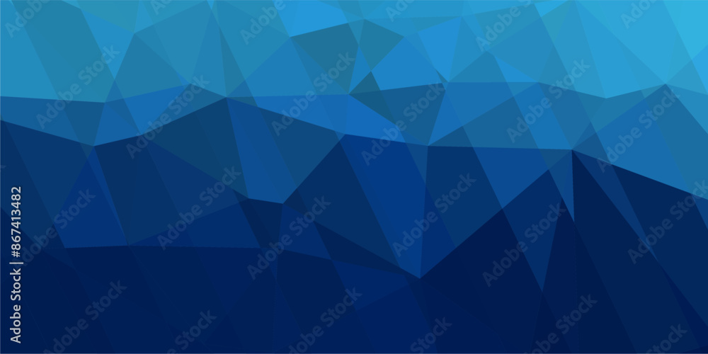 Aufkleber abstract blue background with triangles and strip lines