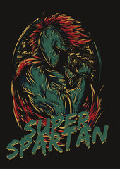 vector artwork super spartan