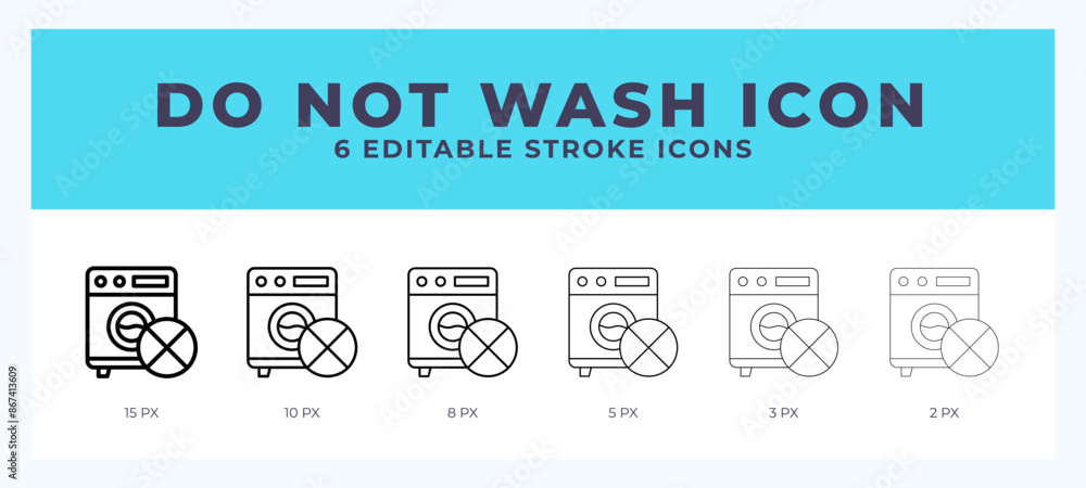 Aufkleber do not wash icon set with different stroke. vector illustration with editable stroke.