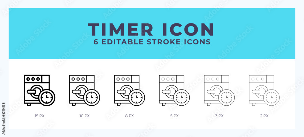 Poster timer icon. regular line. thin line. bold line. vector illustration.