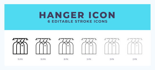 Hanger icon. Editable stroke line icon vector illustration.