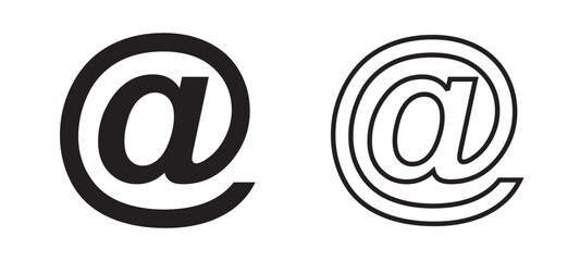 Email address vector sign. symbol @ button. Vector illustration