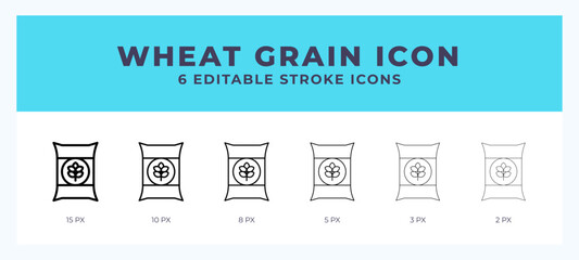 Wheat grain line icon. Thin line. Bold line. Vector illustration.