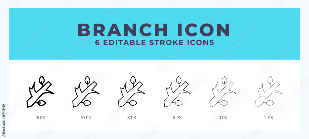 Poster branch vector icon for web and app. editable stroke vector illustration