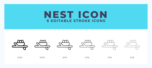 Nest icon. Regular line. Thin line. Bold line. Vector illustration.