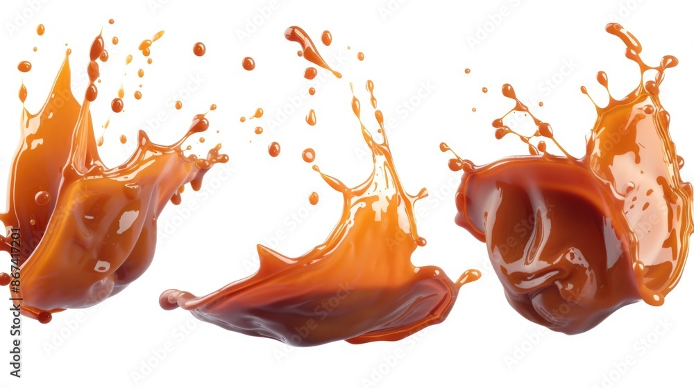 Poster a close-up shot of a liquid splash on a white background, perfect for use in illustrations or as a d