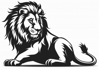Obraz premium Graphic, watercolor, drawing, painting, design, logo, lion on a white and transparent background. 
