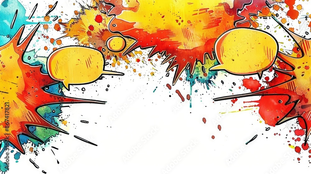 Poster a set of colorful speech bubbles with different expressions