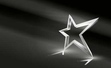 Crystal star shape with light effect