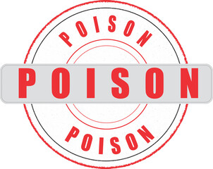 Poison Round Stamp in Red